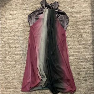 Silver and purple high neck shift dress